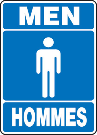 Bilingual Restroom Signs Men and Women #TQSAX654000