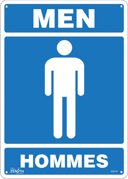Bilingual Restroom Signs Men and Women #TQSGM187000