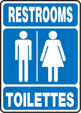 Bilingual Restrooms/Toilettes Signs #TQSAX661000 Bilingual Restrooms/Toilettes Signs #TQSAX661000