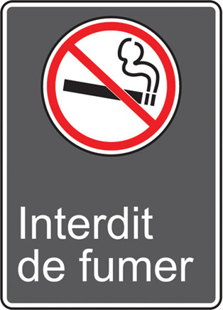 French Safety Sign and Identification "Interdit de fumer" #TQSAU943000