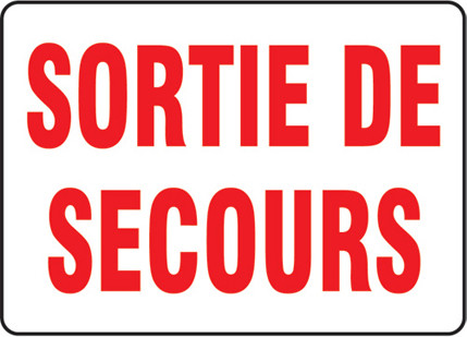 Enseigne de sécurité "Sortie de secours" bilingue #TQSAZ600000