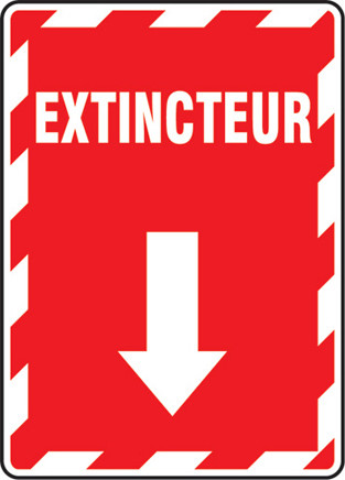 Enseigne de sécurité "Extincteur" bilingue #TQSAZ621000 Enseigne de sécurité "Extincteur" bilingue #TQSAZ621000
