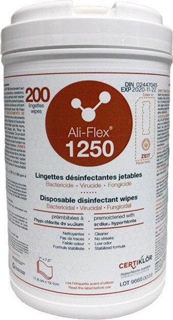 ALI-FLEX 1250 Disposable Disinfectant Wipes with Bleach #LM009665L95 ALI-FLEX 1250 Disposable Disinfectant Wipes with Bleach #LM009665L95