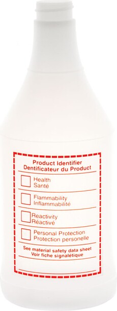 Bouteille en plastique graduée avec logo Simdut #AG000HC0025