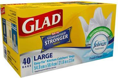 Sacs à ordures pour la cuisine 34 L Glad #CL003021500 Sacs à ordures pour la cuisine 34 L Glad #CL003021500