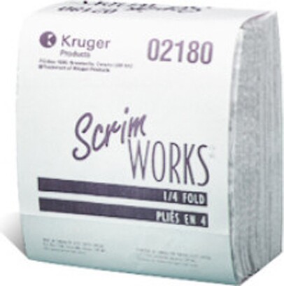 02180 Scrim Works, 1/4 Fold White Napkins, 12 x 50 Sheets #EM002180000