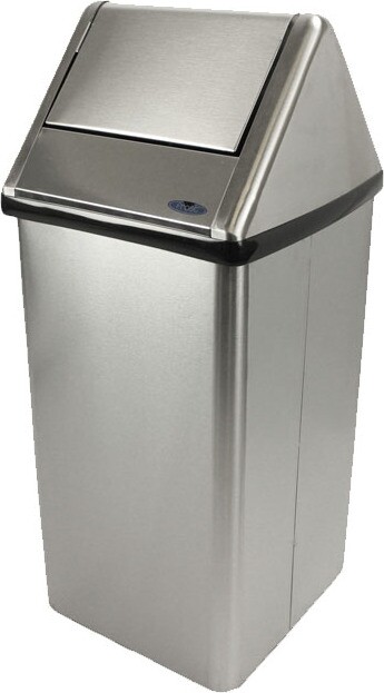 301-NLS Poubelle avec couvercle battant en acier inoxydable 21 gal #FR301NLS000 301-NLS Poubelle avec couvercle battant en acier inoxydable 21 gal #FR301NLS000