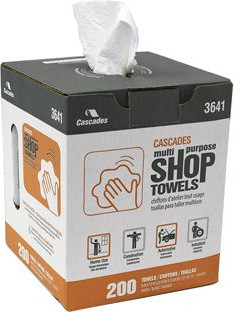 Chiffons double crêpage Tuff-Job avec boîte à dévidoir central #CC00W413000 Chiffons double crêpage Tuff-Job avec boîte à dévidoir central #CC00W413000