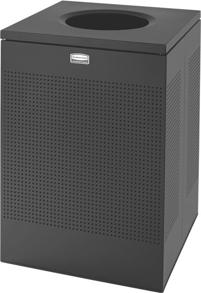 SILHOUETTES Poubelles en métal avec couvercle 40 gal #RBSC22EPLBK