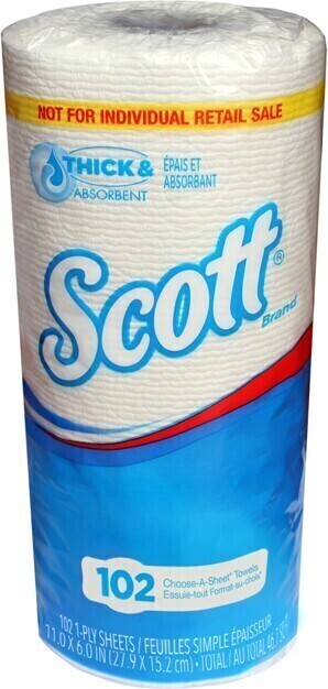 47031 SCOTT White Rolls Towels, 24 x 102 Sheets #KC004703100