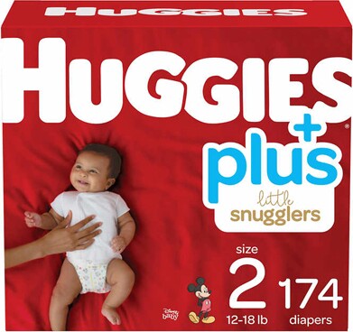 Newborn Baby Diapers, Size 2 (12-18 lbs) Little Snugglers #EM000955486