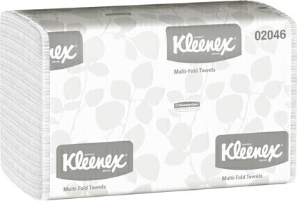 02046 KLEENEX Essuie-mains plis multiples blancs, 8 x 150 feuilles #KC002046000