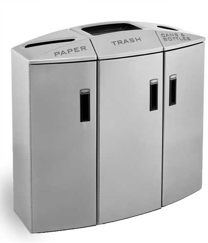 Station de recyclage à trois sections avec bandes de retenue #RB348604100