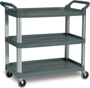 XTRA 4091 Utility Cart Open Side 3 Shelves #RB004091GRI