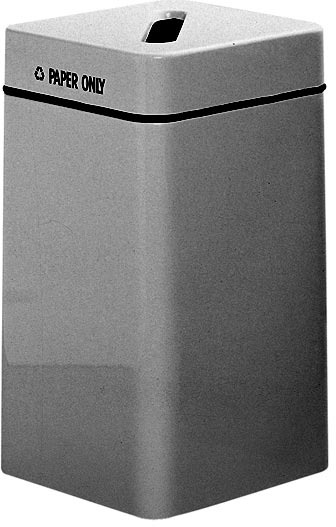 Poubelle de recyclage carrée en fibre de verre pour papier #RB1630SQPWG Poubelle de recyclage carrée en fibre de verre pour papier #RB1630SQPWG