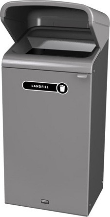 Configure Outdoor Recycling Container with Rain Hood, 23 gal #RB196171900