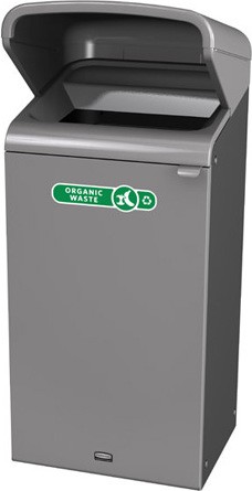 Configure Outdoor Recycling Container with Rain Hood, 23 gal #RB196172500
