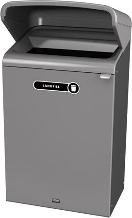 Configure Outdoor Recycling Container with Rain Hood, 33 gal #RB196172600