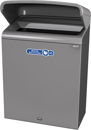 Configure Outdoor Recycling Container with Rain Hood, 45 gal #RB196174400