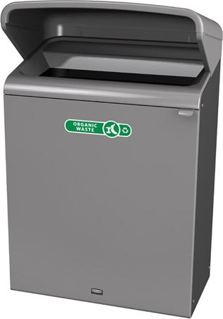 Configure Outdoor Recycling Container with Rain Hood, 45 gal #RB196174900