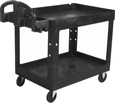 Chariot utilitaire à 2 tablettes et roulettes silencieuses Executive #RB186753500