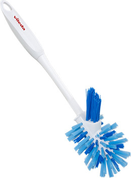 Brosse à cuvette avec nettoyant à rebord Deluxe Powerfibres #MR148223000