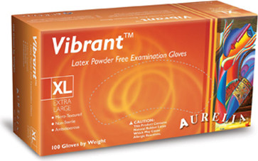 Gants d'examen Aurelia Vibrant en latex non poudrés #SE098228000 Gants d'examen Aurelia Vibrant en latex non poudrés #SE098228000