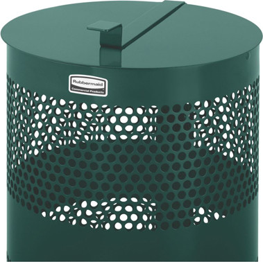Towne 10 gal Perforated Design Outdoor Container with Lid #RBH1NLIDVER