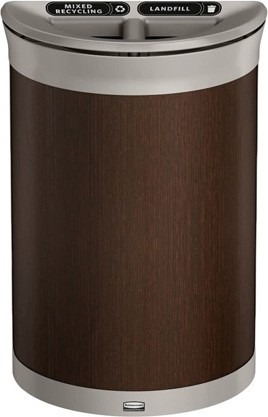 Contenant de recyclage demi-rond 2-compartiments ENHANCE, 11,5 gal #RB197011800