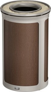 Poubelle ronde à dessus ouvert avec cendrier ENHANCE, 15 gal #RB197016000