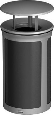 Poubelle décorative ronde avec couvercle anti-pluie ENHANCE, 15 gal #RB197021400 Poubelle décorative ronde avec couvercle anti-pluie ENHANCE, 15 gal #RB197021400