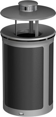 Poubelle ronde avec couvercle anti-pluie et cendrier ENHANCE, 23 gal #RB197024900 Poubelle ronde avec couvercle anti-pluie et cendrier ENHANCE, 23 gal #RB197024900