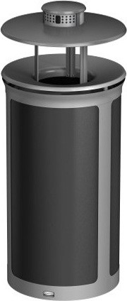 Poubelle ronde avec couvercle anti-pluie et cendrier ENHANCE, 33 gal #RB197028300 Poubelle ronde avec couvercle anti-pluie et cendrier ENHANCE, 33 gal #RB197028300