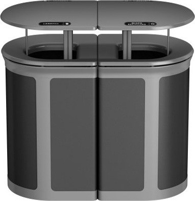 Station de recyclage 2-flux et couvercle anti-pluie ENHANCE, 2x23 gal #RB197030300