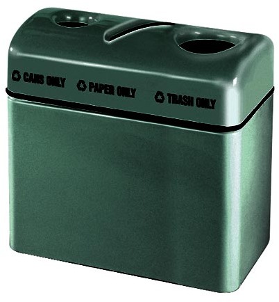 Poubelle à 3 sections centrales en fibre de verre, 3 x 16 gallons U.S. (60,6 L) #RB3616TPCHG Poubelle à 3 sections centrales en fibre de verre, 3 x 16 gallons U.S. (60,6 L) #RB3616TPCHG