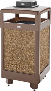 Poubelle extérieure avec urne météorologique articulée Aspen, 29 gal #RB36HTWU201PL