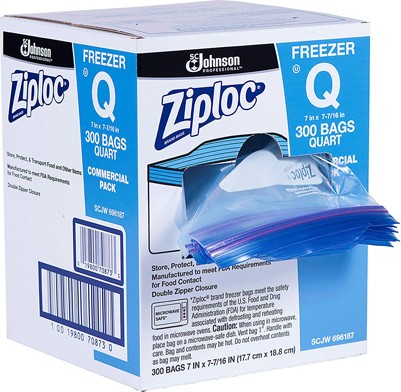 Sacs pour congélateur Ziploc Quart, 300 sacs #SJ708730000