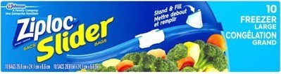 Large Size Slider Freezer Bags Ziploc #SJ009703000 Large Size Slider Freezer Bags Ziploc #SJ009703000