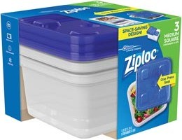 Contenants carrés compactes Ziploc #PR700327000