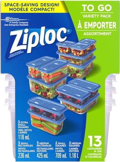 Assortiment de contenants pour emporter Ziploc #PR700334000