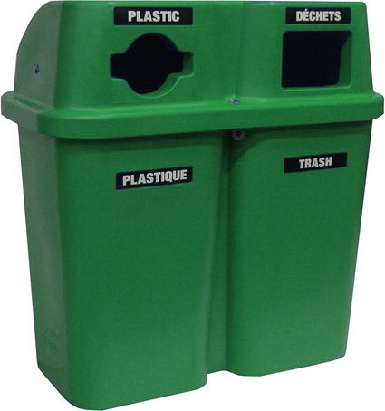 Station de recyclage deux sections Bullseye #WH000565VER Station de recyclage deux sections Bullseye #WH000565VER