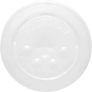 Couvercles plats troués en plastique pour verres en carton #EC701101400
