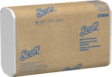 01804 SCOTT  White Multifold Hand Towels, 16 x 250 Sheets #KC001804000