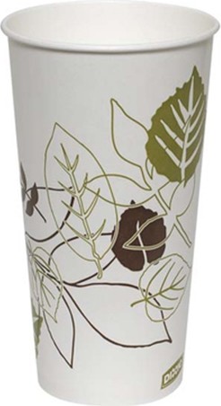 Verre en carton avec imprimé de feuilles #EC700912000 Verre en carton avec imprimé de feuilles #EC700912000