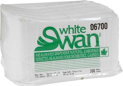 06700 White Swan, Serviettes de table blanches, 18 x 300 feuilles #EC751478000 06700 White Swan, Serviettes de table blanches, 18 x 300 feuilles #EC751478000