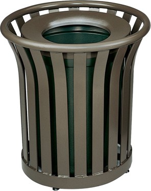 AMERICANA Outdoor Waste Container with Lid 36 Gal #RBMT22PLBRO