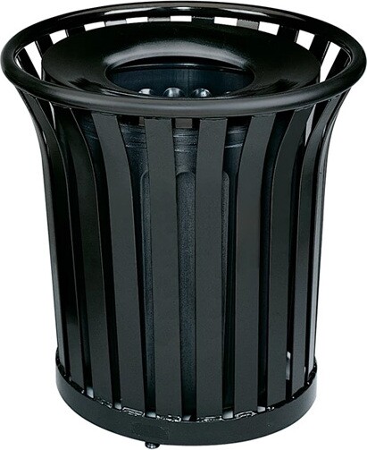 AMERICANA Outdoor Waste Container with Lid 36 Gal #RBMT32PLNOI