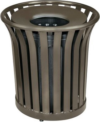 AMERICANA Outdoor Waste Container with Lid 36 Gal #RBMT32PLBRO