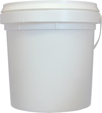 Chaudière de plastique ronde 4L, avec couvercle blanc #FO009LBS000