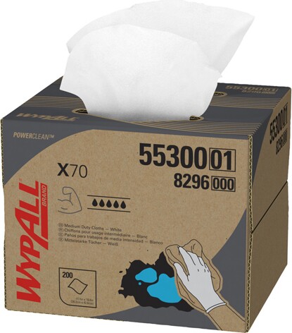 Wypall X70 Chiffons pour travaux moyens en boîte pop-up blanc #KC055300000